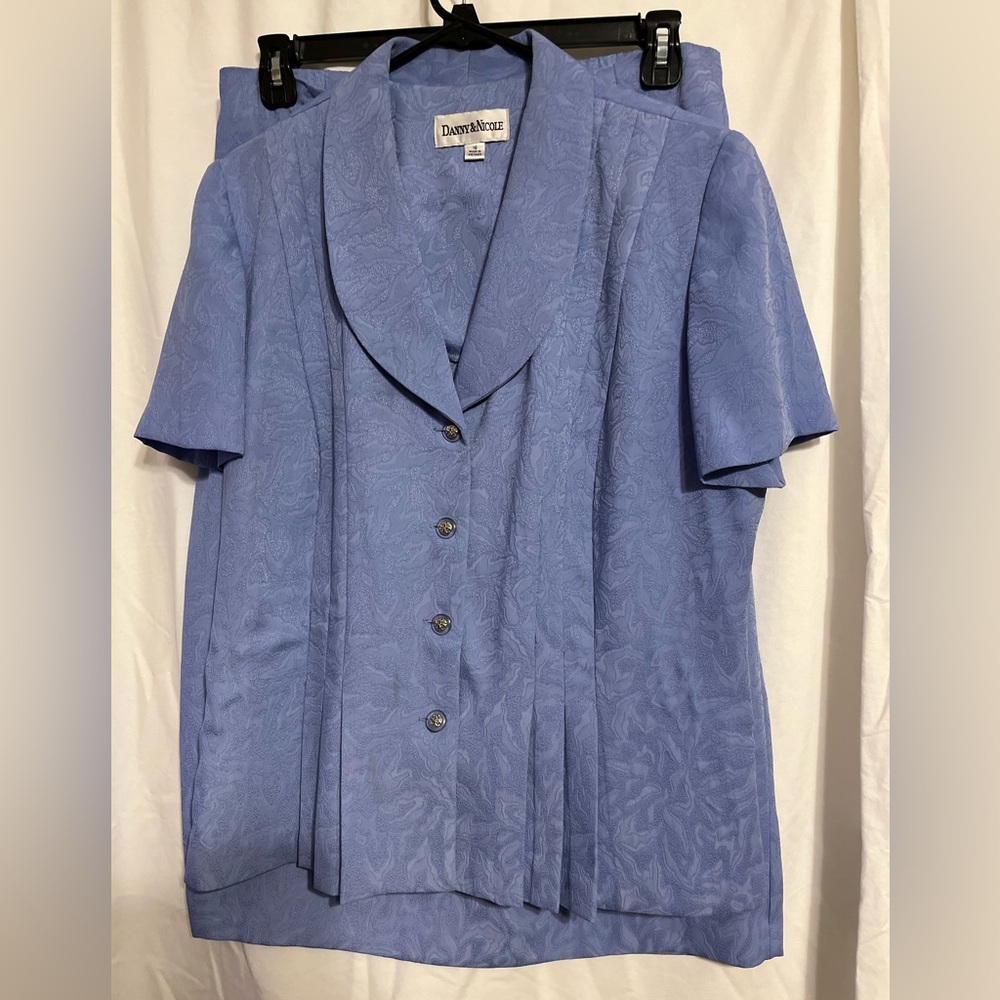 Peridot Color Button-Up Jacket and Skirt Set by Danny & Nicole